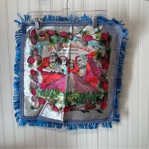 Vintage 50’s souvenir Mt Rushmore satin pillow case